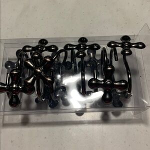 Water Tap Shower curtain hooks 12 pack Hot & Cold Metal hooks NEW Unique & Rare